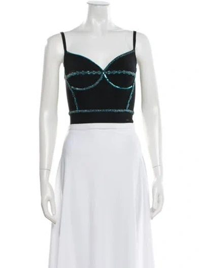 Pre-owned Herve Leger Vintage 1990's Crop Top In Black