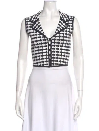 Pre-owned Herve Leger Vintage Graphic Print Button-up Top In Multi