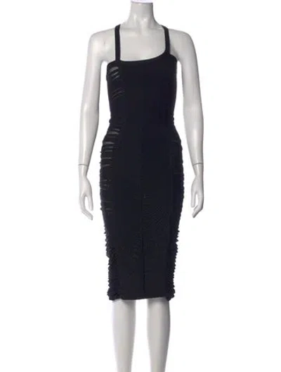 Pre-owned Herve Leger Vintage Knee-length Dress In Black