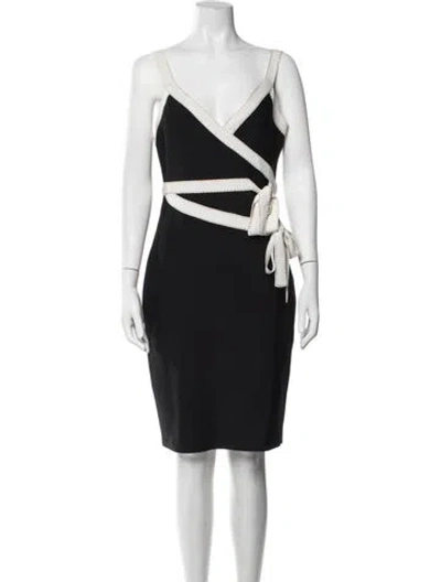 Pre-owned Herve Leger Vintage Knee-length Dress In Black