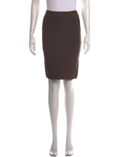Pre-owned Herve Leger Vintage Knee-length Skirt In Brown