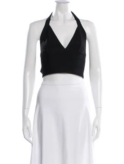 Pre-owned Herve Leger Vintage Late 1980's - Early 1990's Crop Top In Black