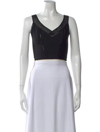 Pre-owned Herve Leger Vintage Late 1990's - Early 2000's Crop Top In Black