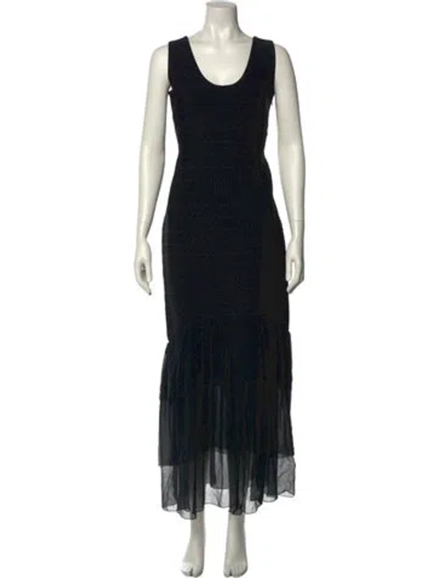 Pre-owned Herve Leger Vintage Long Dress In Black