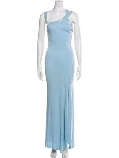 Pre-owned Herve Leger Vintage Long Dress In Blue