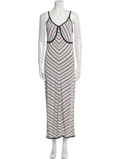 Pre-owned Herve Leger Vintage Long Dress In Pink