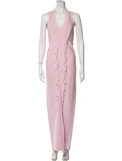 Pre-owned Herve Leger Vintage Long Dress In Pink