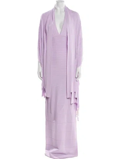 Pre-owned Herve Leger Vintage Long Dress W/ Tags In Purple
