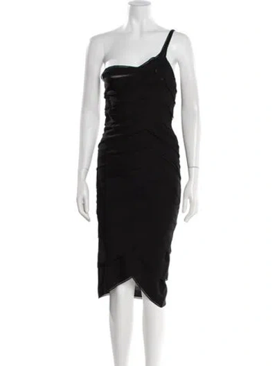 Pre-owned Herve Leger Vintage Midi Length Dress In Black