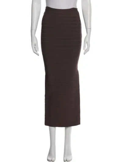Pre-owned Herve Leger Vintage Midi Length Skirt In Brown