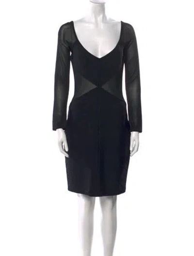 Pre-owned Herve Leger Vintage Mini Dress In Black