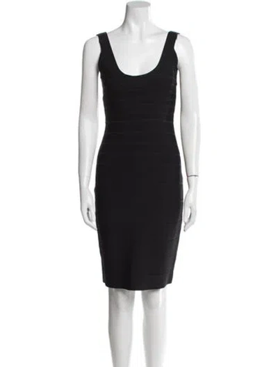 Pre-owned Herve Leger Vintage Mini Dress In Black