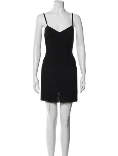Pre-owned Herve Leger Vintage Mini Dress In Black
