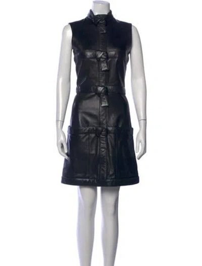 Pre-owned Herve Leger Vintage Mini Dress In Black