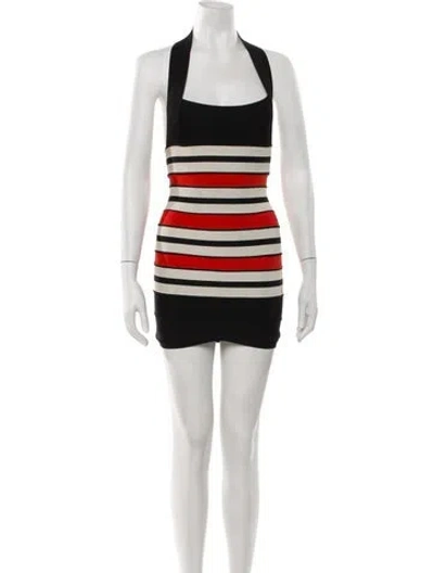 Pre-owned Herve Leger Vintage Mini Dress In Black
