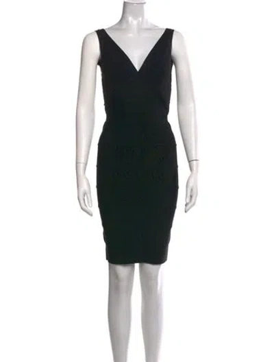 Pre-owned Herve Leger Vintage Mini Dress In Black