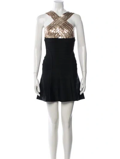 Pre-owned Herve Leger Vintage Mini Dress In Multi