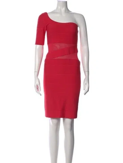 Pre-owned Herve Leger Vintage Mini Dress In Pink