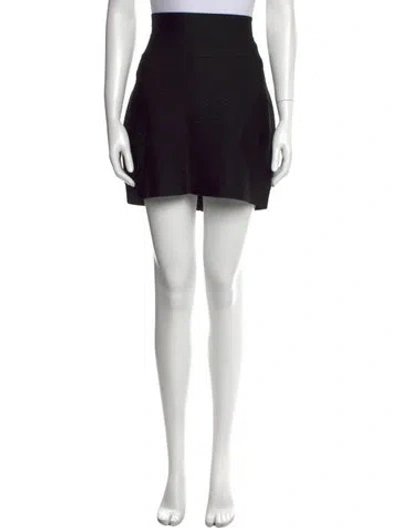 Pre-owned Herve Leger Vintage Mini Skirt In Black