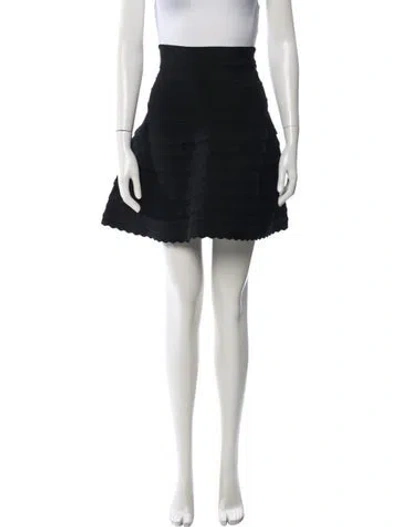 Pre-owned Herve Leger Vintage Mini Skirt W/ Tags In Black