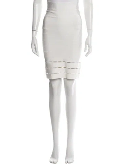 Pre-owned Herve Leger Vintage Mini Skirt In White