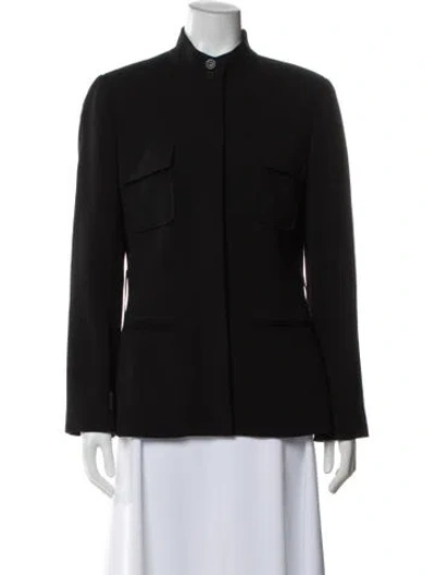 Pre-owned Herve Leger Vintage Wool Jacket In Gray