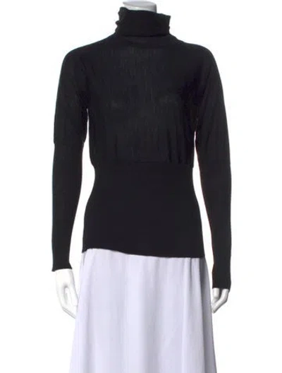 Pre-owned Herve Leger Vintage Wool Top In Black
