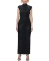 Herve Leger Hervé Léger Vinyl Foil Cap Sleeve Gown In Black