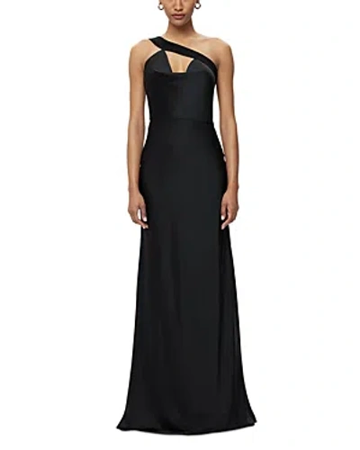 Herve Leger Vivian Satin Gown In Black