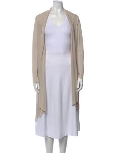 Pre-owned Herve Leger V-neck Long Sleeve Top In Neutral
