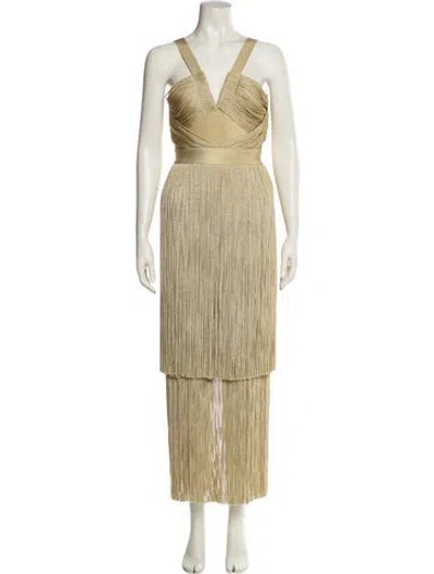 Pre-owned Herve Leger V-neck Mini Dress