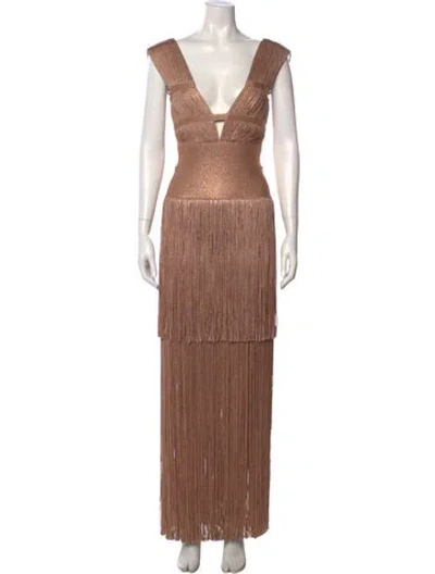 Pre-owned Herve Leger V-neck Mini Dress