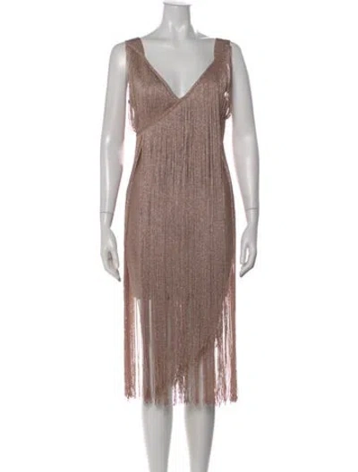 Pre-owned Herve Leger V-neck Mini Dress