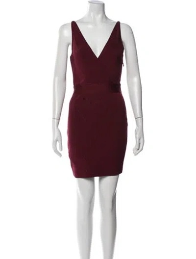 Pre-owned Herve Leger V-neck Mini Dress In Multi