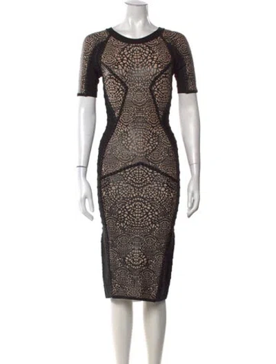 Pre-owned Herve Leger V-neck Mini Dress In White