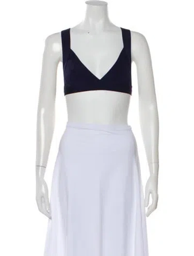 Pre-owned Herve Leger V-neck Sleeveless Sports Bra In Purple