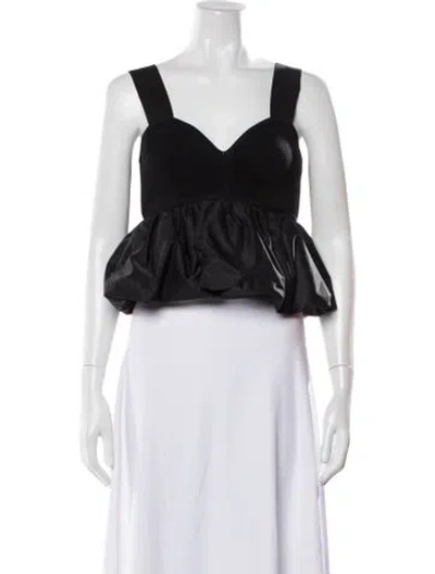 Pre-owned Herve Leger V-neck Sleeveless Top In Black