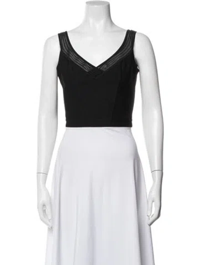 Pre-owned Herve Leger V-neck Sleeveless Top In White