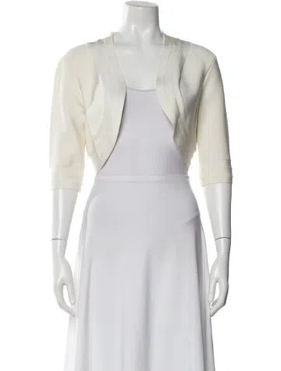 Pre-owned Herve Leger V-neck Sweater In White