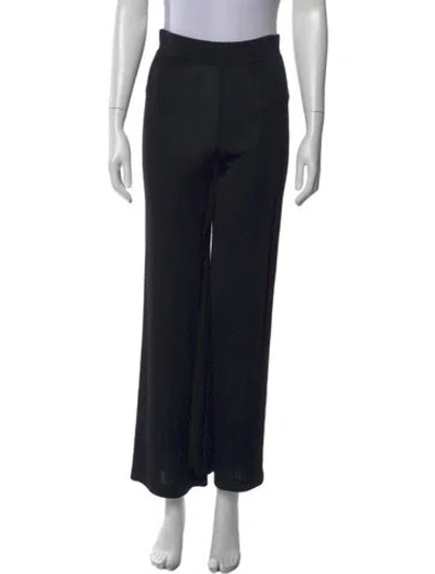 Pre-owned Herve Leger Wide Leg Pants In Black