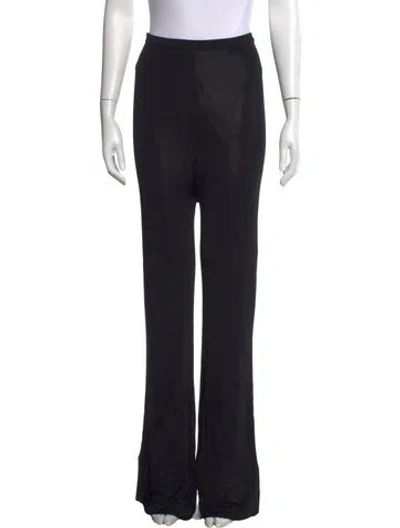 Pre-owned Herve Leger Wide Leg Pants In Black