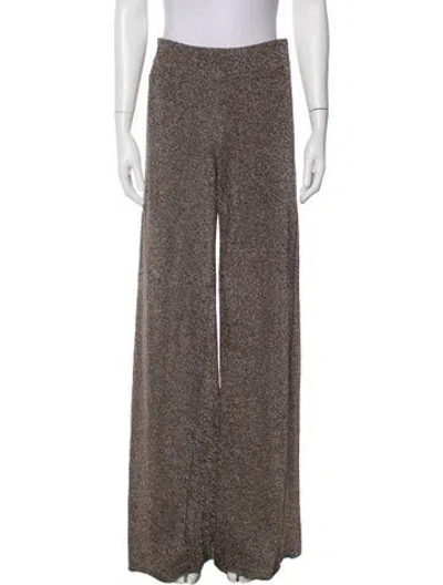Pre-owned Herve Leger Wide Leg Pants In Gold