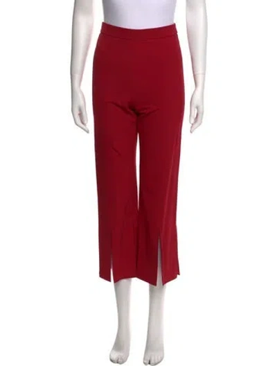 Pre-owned Herve Leger Wide Leg Pants In Red