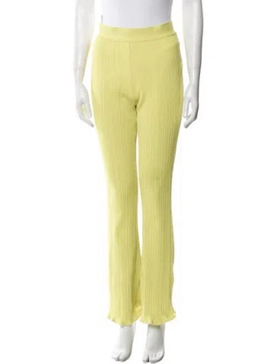Pre-owned Herve Leger Wide Leg Pants In Yellow