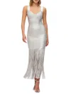 Herve Leger The Metallic Mischa Dress In Silver Foil