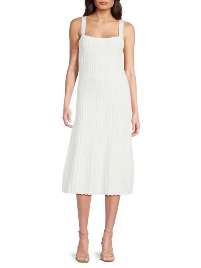 Herve Leger Women's Anastasia Pleated Dress In White