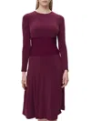 Herve Leger The Grace Long Sleeve Midi Dress In Pinot