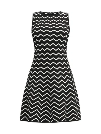 Herve Leger Women's Bryn Chevron Sleeveless Minidress In Black