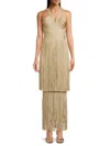 Herve Leger Women's Cora Metallic Fringed Gown In Gold