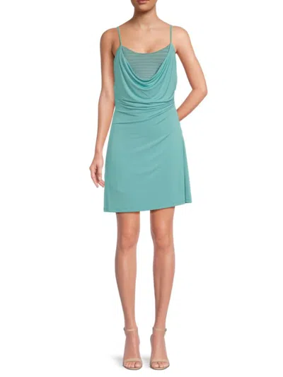 Herve Leger Women's Elizabeth Cowl Neck Minidress In Green